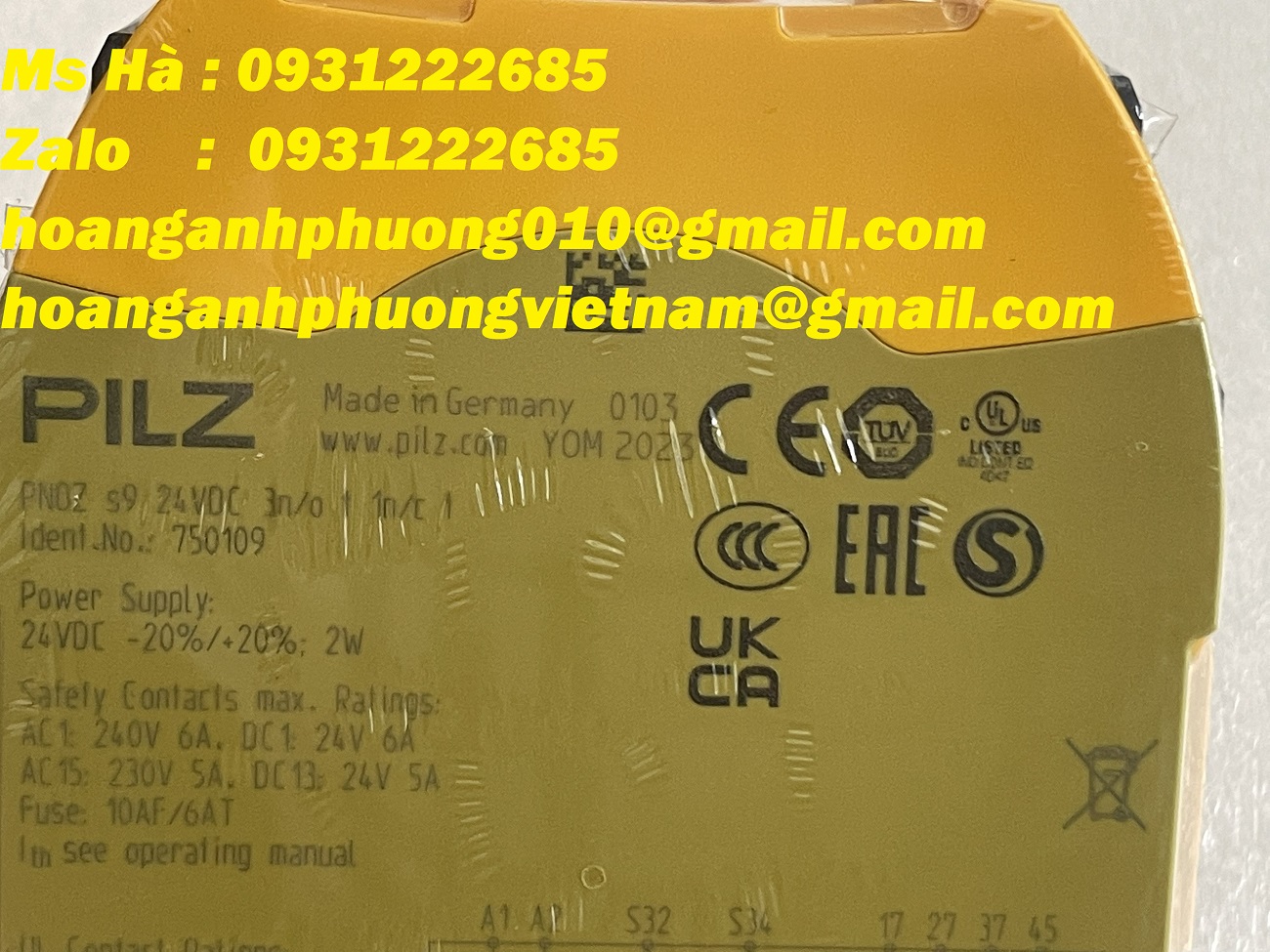 Pilz 750109 PNOZ s9 24VDC 3 n/o 1 n/c t  - rờ le an toàn